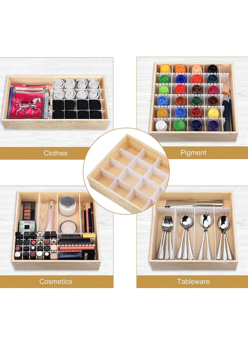 YelaJoy 16 Pcs Drawer Divider,  Adjustable Drawer Organizer with Fixed Buckle,  DIY Storage Organizer Separator with Fixed Buckle for Socks, Underwear, Makeup, Kitchen, Bedroom, Dresser( White, 38 * 7cm) - Image 3