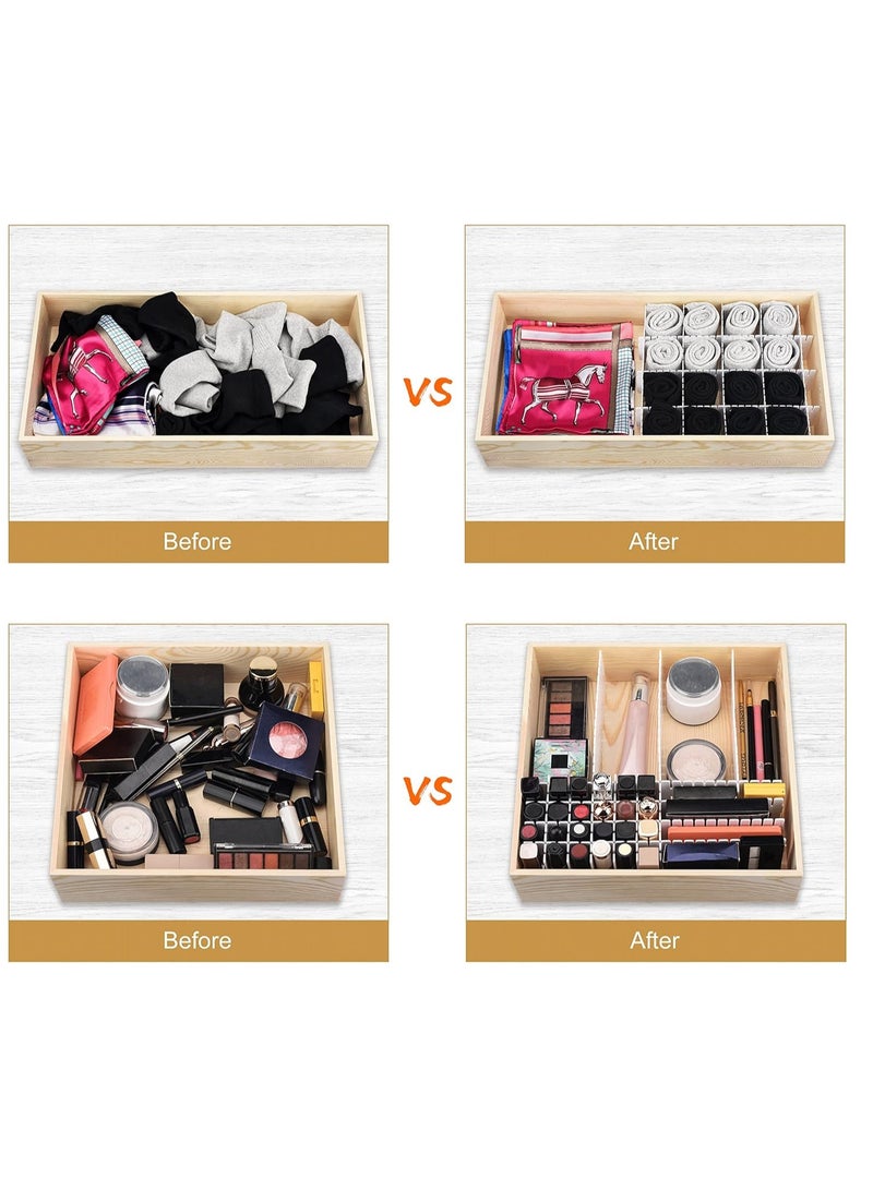 YelaJoy 16 Pcs Drawer Divider,  Adjustable Drawer Organizer with Fixed Buckle,  DIY Storage Organizer Separator with Fixed Buckle for Socks, Underwear, Makeup, Kitchen, Bedroom, Dresser( White, 38 * 7cm) - Image 4