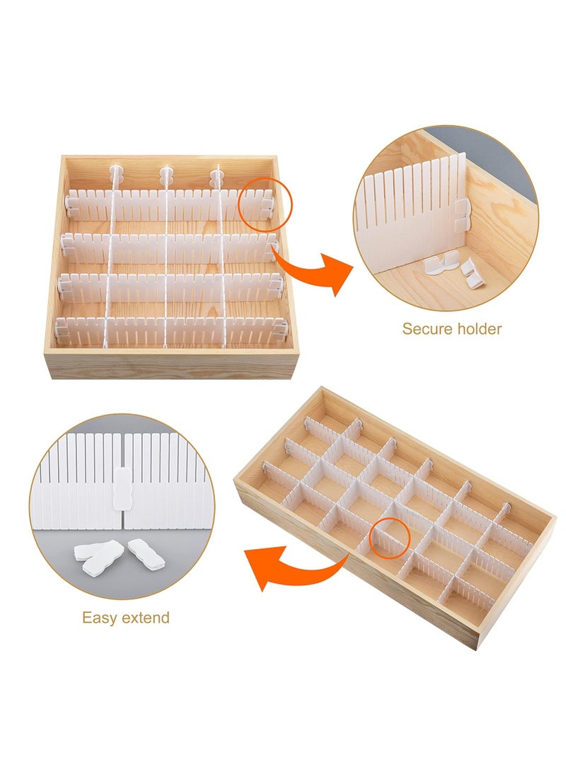 YelaJoy 16 Pcs Drawer Divider,  Adjustable Drawer Organizer with Fixed Buckle,  DIY Storage Organizer Separator with Fixed Buckle for Socks, Underwear, Makeup, Kitchen, Bedroom, Dresser( White, 38 * 7cm) - Image 5