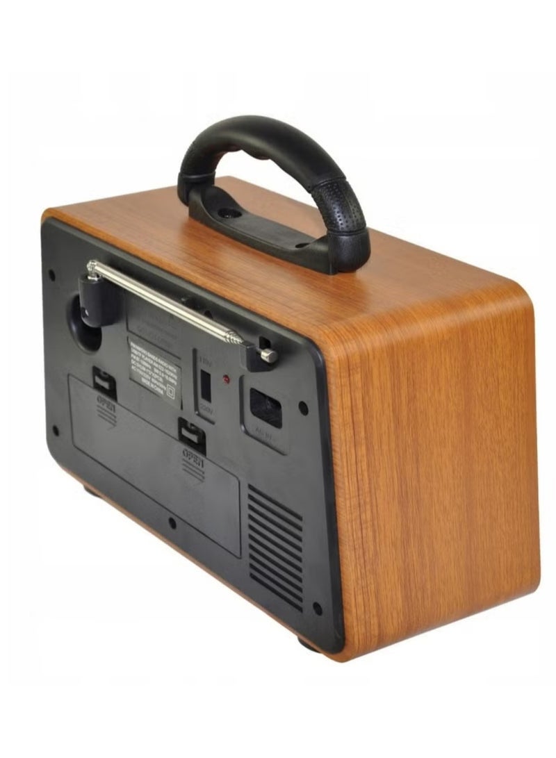Denx Rechargeable Radio with Remote Control, Large Capacity Battery, Portable, Classic FM Radio, Supports Bluetooth, SD Card Slot, USB and AUX Port  - Image 4