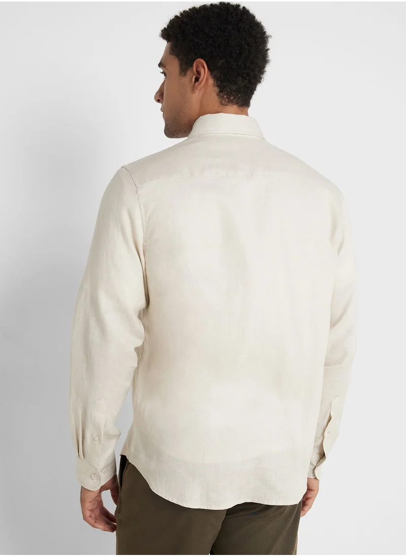 Robert Wood Short Sleeve Linen Shirt