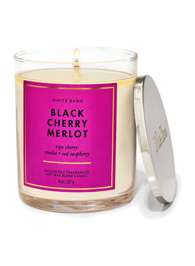 Bath & Body Works شمعة بلاك تشيري ميرلو ذات فتيلة واحدة