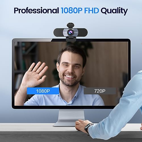 EMEET 1080P Webcam C960 Web Camera with 2 NoiseCancelling Microphones Privacy Cover 90 FOV Computer Camera Plug Play USB Webcam for CallsConference ZoomSkypeYouTube LaptopDesktop Grey - Image 3
