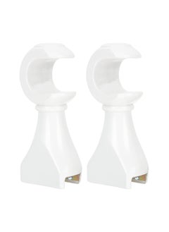 2Pcs Curtain Holder Wooden Rod Brackets Wall Heavy Duty Drapery Holders Wood Hooks Hardware Drapes Rack White