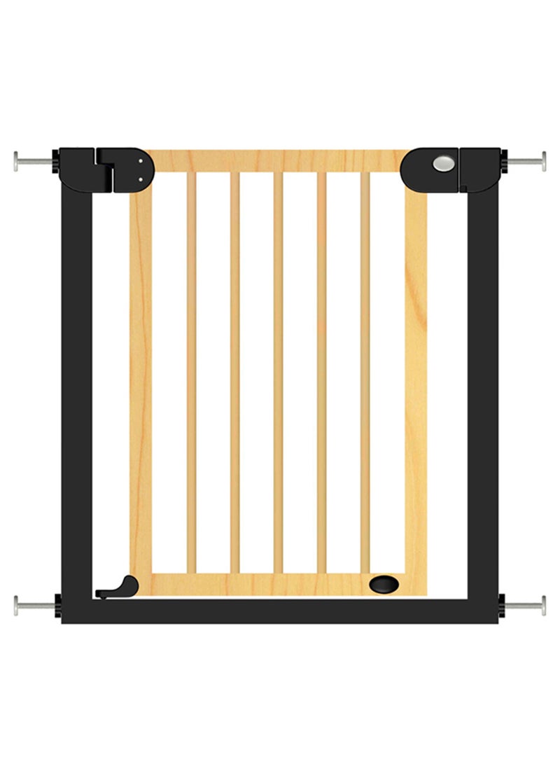 Baby Safe Wooden Safety Gate With 21Cm Black Extension - Natural Wood - Image 3