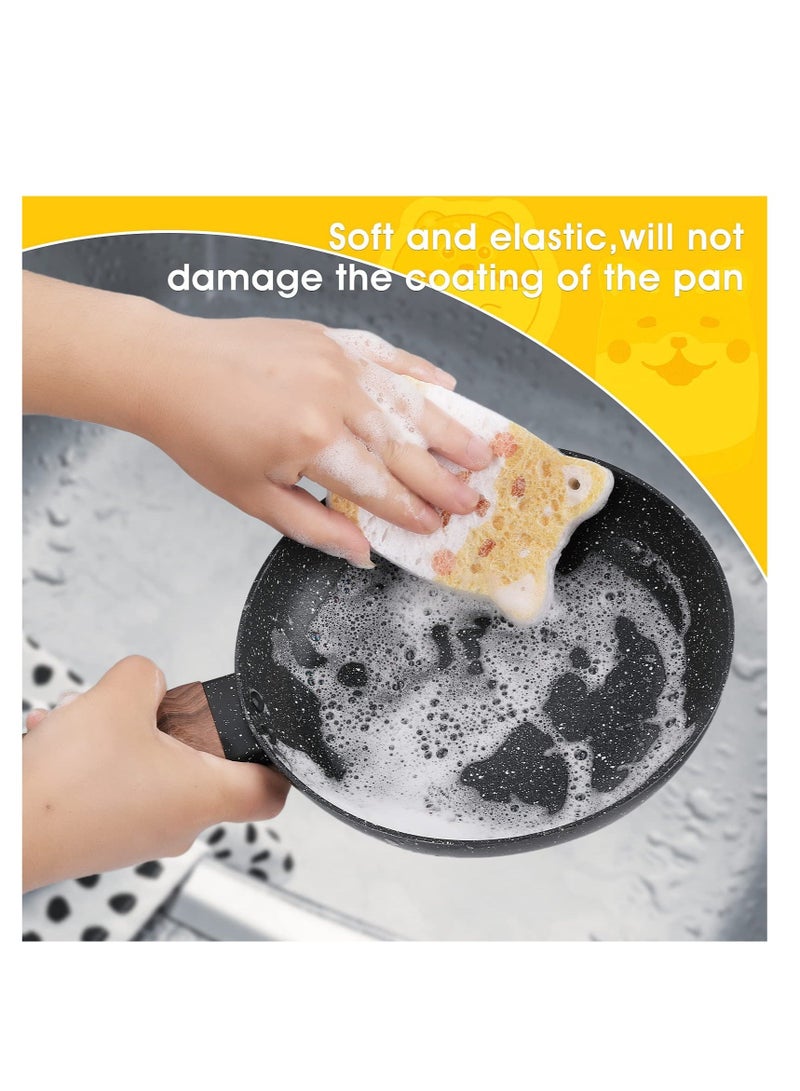 Captaintech 8 Pieces Cute Compressed Kitchen Sponges, Non-Scratch Cellulose Cleaning Sponges, Reusable Washing Dish Sponge, Powerful Cleaning, Degradable Pop up Sponges for Dish Glass Floors Cleaning - Image 2