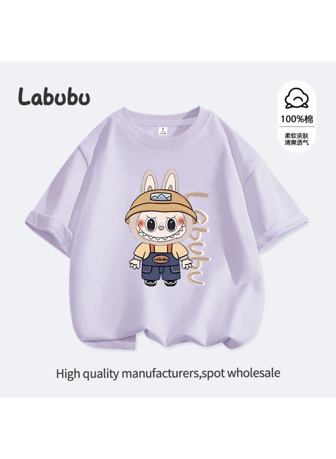 200g Hot Cute Style Cartoon Children's T-shirt Summer Pure Cotton Casual Short-sleeve Top