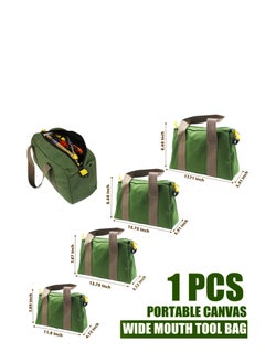 Y&D 16 Inch Heavy Duty Canvas Tool Bag, Portable Wide Mouth Large Capacity Handbag, Rugged Organizer Tote Suitable for Plumbers, Electricians, Carpenters, Handymen (Green)  - Image 2