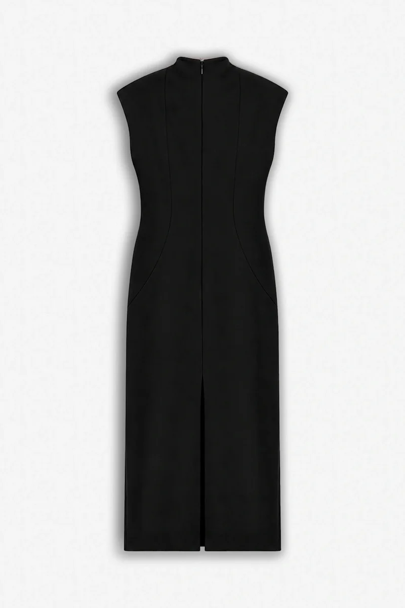 نوكتورن Padded-Shoulder Button-Detail Maxi Dress
