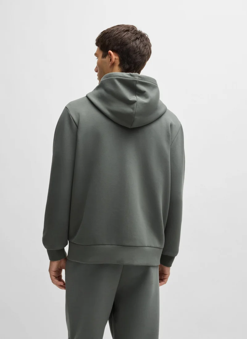 بوس Stretch-cotton zip-up hoodie with logo print