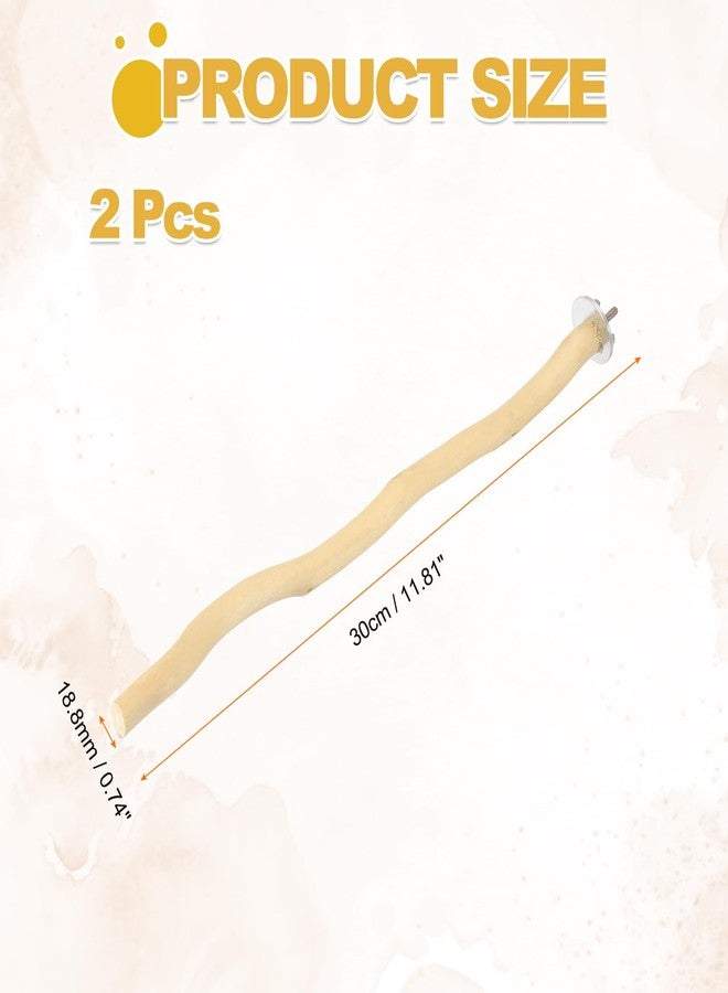MECCANIXITY Natural Wooden Bird Branch, Length 11.8'' Dia 18.8mm, Wooden, Natural Bird Perches Intended for Cockatiels/Budgies/Parakeets, Pack of 2 - Image 2