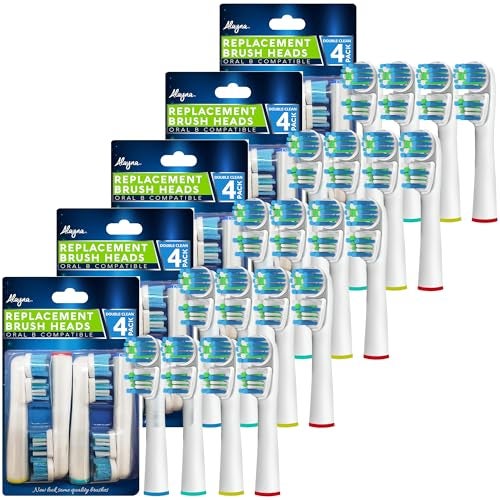 Alayna Replacement Brush Heads Compatible with OralB Braun- Best Double Clean, Pack of 20 Electric Toothbrush Replacement Heads- for Oral B Pro, 1000, 8000, 9000, Sonic, Adults, Kids, Vitality, Dual Plus! - Image 4