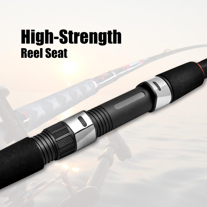 Fiblink Surf Casting Fishing Rod 2-Piece Graphite Travel Baitcasting Fishing Rod (Length: 9') - Image 3