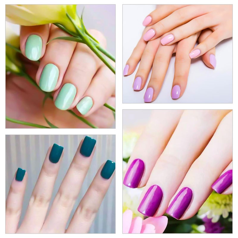 JERCLITY 24 Sheets Solid Cool Colors Nail Stickers Full Wraps Real Polish Strips for Women Art Bright Color Gel Strips With File - Image 4