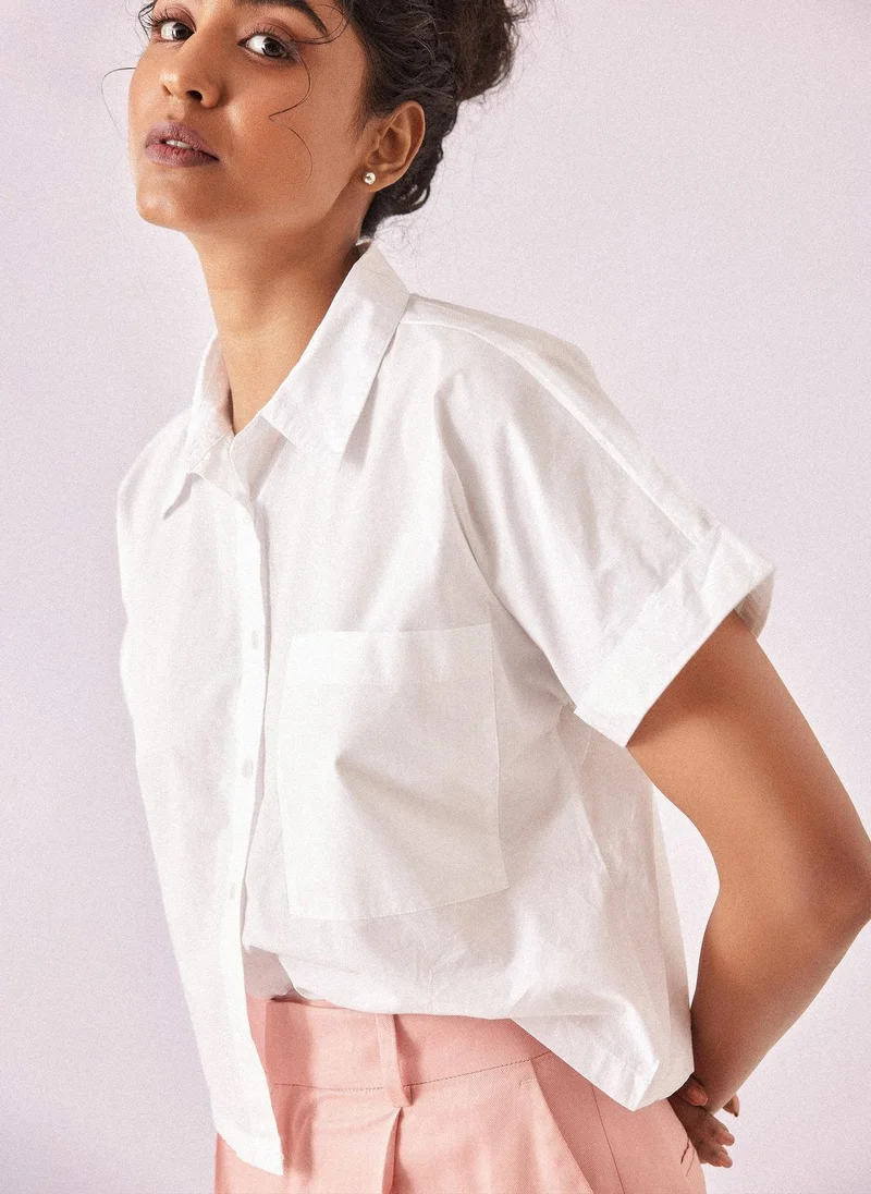 The Label Life Cap Sleeved Boxy Shirt
