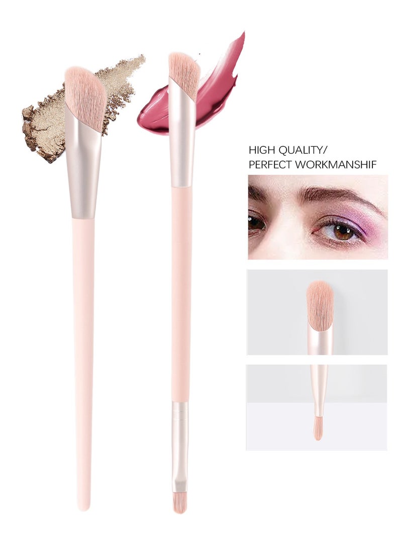 OCHEAL Premium Eye Makeup Brush 2pcs Set - Flawless Eyeshadow & Blending & Duo-ended Concealer Brush Application  - Image 1