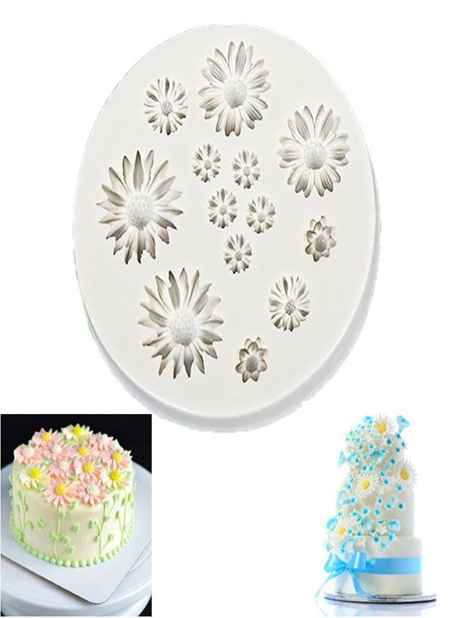 Kryoflare Cute Daisy Silicone Molds, Flower Shaped Fondant and Chocolate Molds, Baking Tools Miniature Clay Molds for Jewelry Making and Earrings Cake Decorating Cupcake Topper Chocolate Polymer Clay Gum Past - Image 4