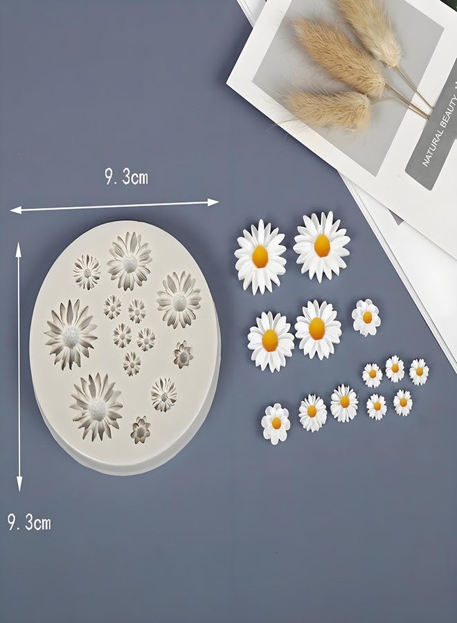 Kryoflare Cute Daisy Silicone Molds, Flower Shaped Fondant and Chocolate Molds, Baking Tools Miniature Clay Molds for Jewelry Making and Earrings Cake Decorating Cupcake Topper Chocolate Polymer Clay Gum Past - Image 5