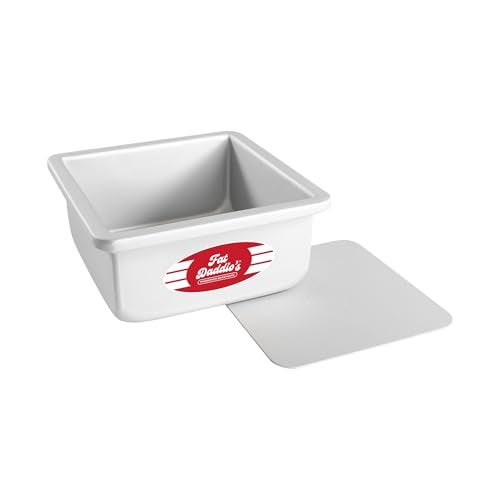 Fat Daddios PSQCC663 Removable Bottom Square Cake Pan 6 x 6 x 3 Inch Silver