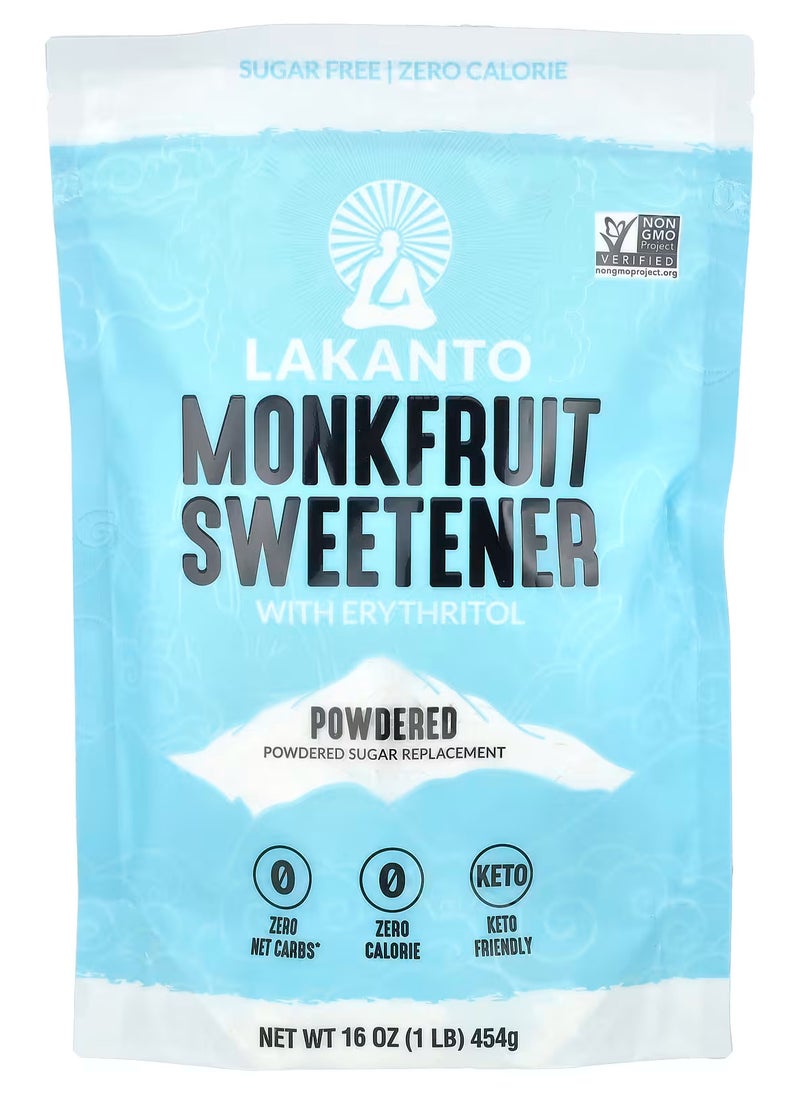 LAKANTO - Monkfruit Sweetener with Erythritol, Powdered , 16 oz - Image 1