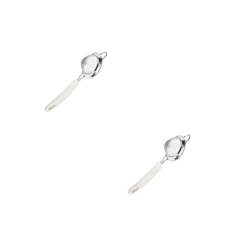 2 pcs Stainless Steel Flour Sifters and Whisk Hand Held Fine Sieves Powder Colander Mesh Food Sieve Strainer (10cm Sifter) - Image 1