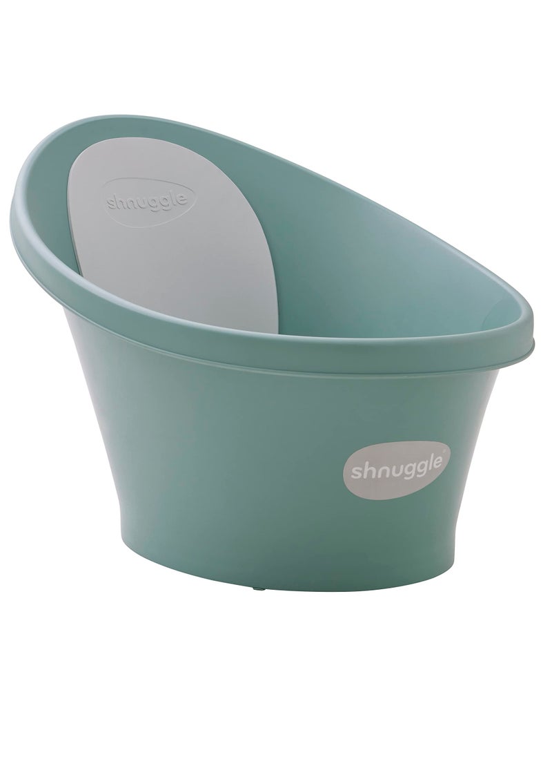 Shnuggle - Newborn Baby Bath Built In Support Bump And Soft Backrest  Suitable From Newborn | Bath Seat Support Includes Plug  Eucalyptus Green - Image 1