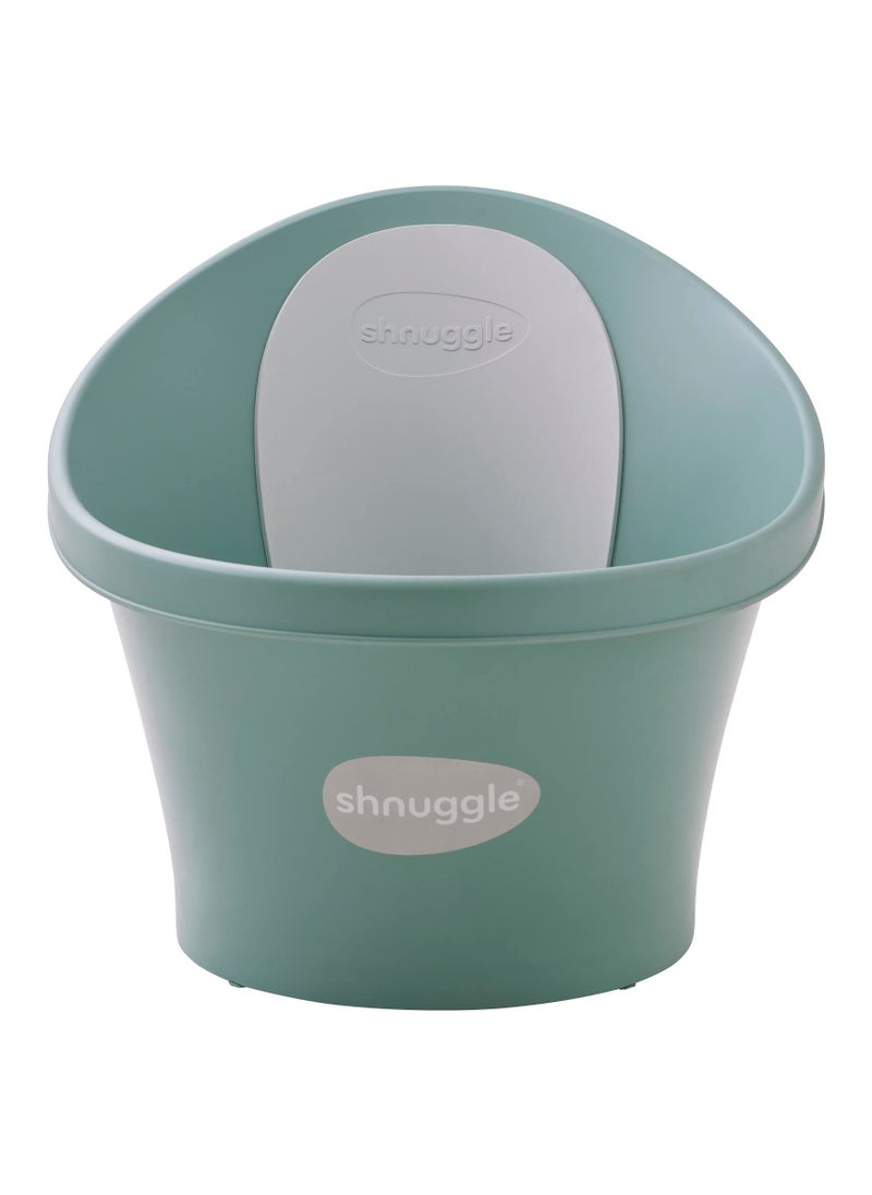 Shnuggle - Newborn Baby Bath Built In Support Bump And Soft Backrest  Suitable From Newborn | Bath Seat Support Includes Plug  Eucalyptus Green - Image 1