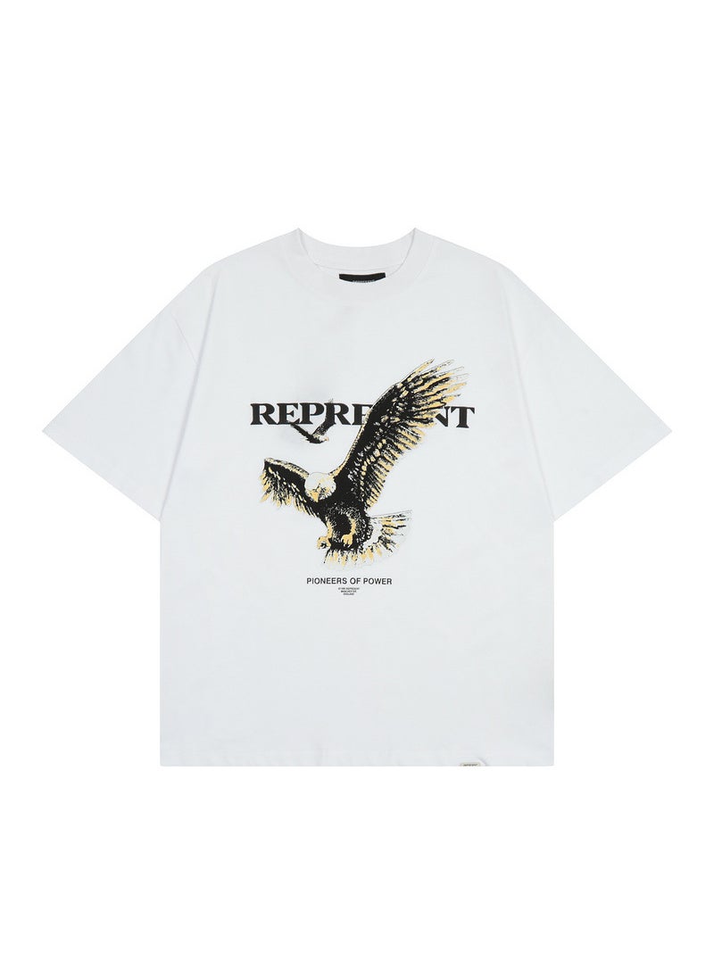 Generic - Vintage Eagle Print FOG Tee Unisex Oversized Streetwear White - Image 1