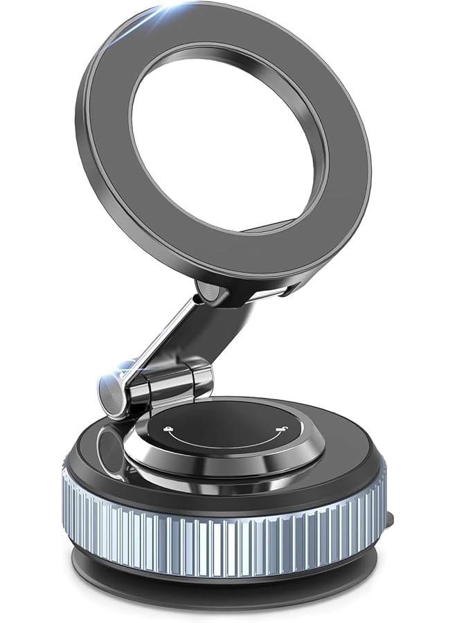 S-TOP Upgraded Magnetic Phone Stand for Car, 360° Rotatable Phone Holder for MagSafe, Strong Magnet, Foldable Car Mount with Vacuum Suction Cup, Mini Car Stand with Magnetic Ring for all Smartphone - Image 1