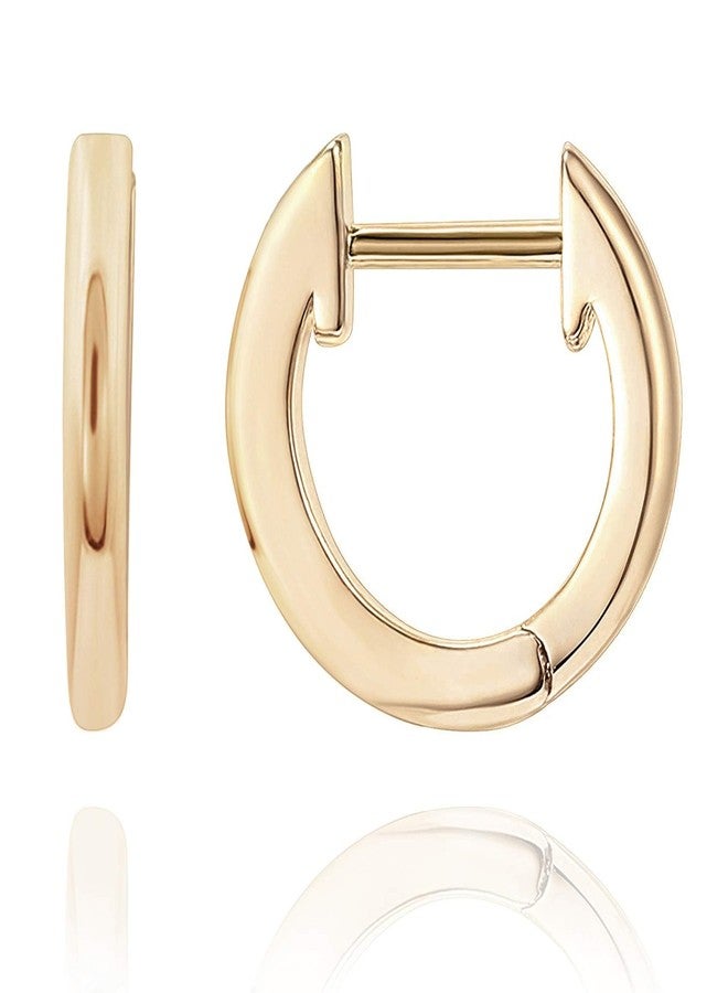 PAVOI 14K Yellow Gold Plated Cuff Earrings Huggie Stud | Small Hoop Earrings for Women - Image 1