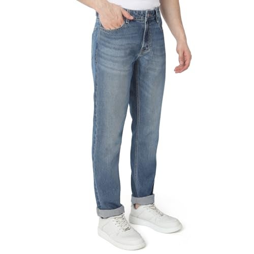 Spykar Men Blue Regular Fit Mid-Rise Casual Mid Rise Jeans (Size: 36)-EMDRO1BD015-Mid Blue - Image 2
