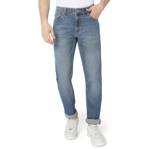 Spykar Men Blue Regular Fit Mid-Rise Casual Mid Rise Jeans (Size: 36)-EMDRO1BD015-Mid Blue - Image 1