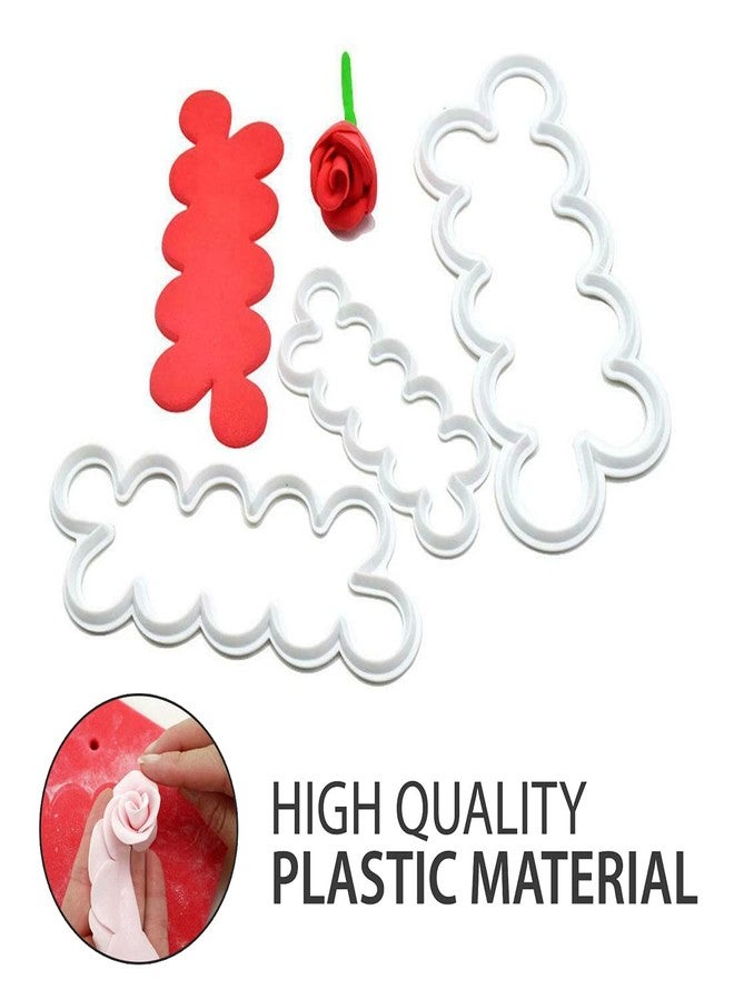 Tesorrio 3Pcs Fondant Cutters for Edible Flowers Cake Decorations - Easy-to-Use, Different Sizes Fondant Flower Cutter for Gumpaste Flowers - Elegant Edible Rose Petals in Wedding Cakes and Desserts - Image 3