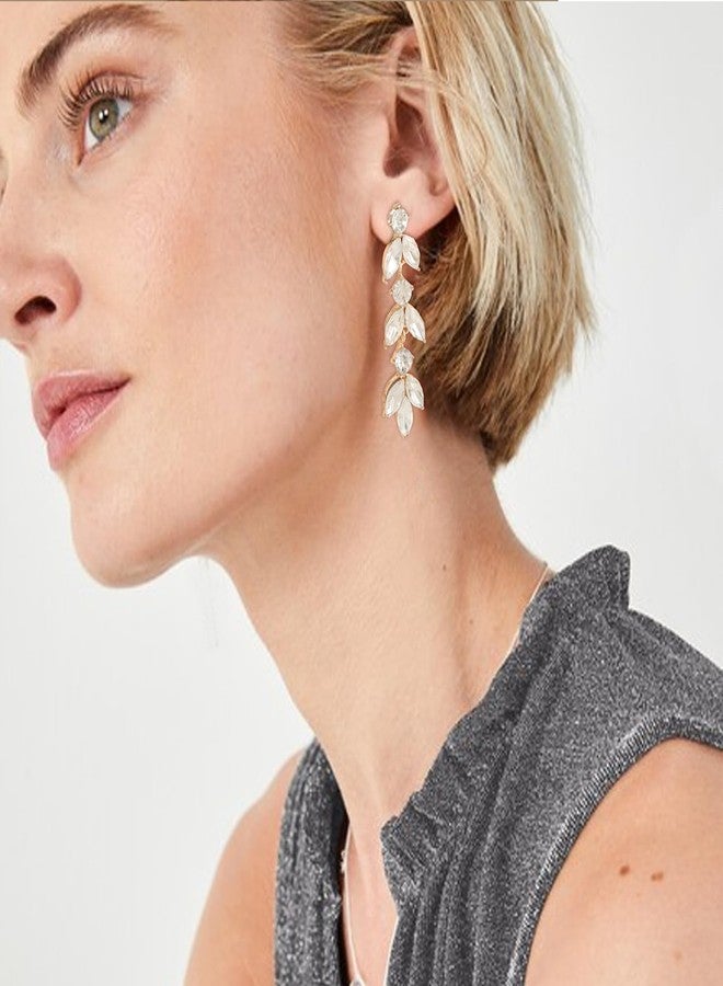 GAOKOXI Gold Wedding Rhinestone Dangle Earrings Elegant Bridal Crystal Drop Earrings for Women Bridesmaids Guest Party Prom - Image 5