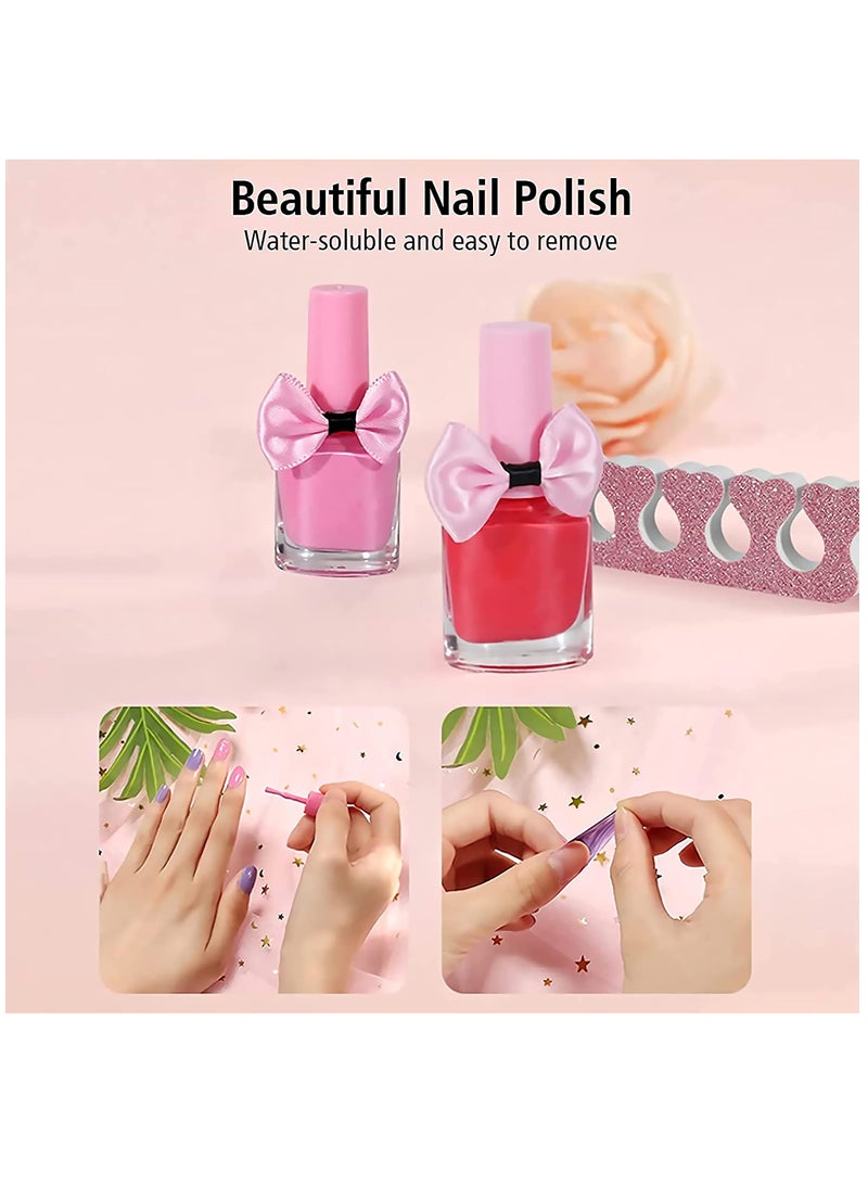 SOLARAE Kids Makeup Kit for Girls, Pretend Play Toy Makeup Set for Little Girls, Washable Makeup Kit Real Cosmetic Toy With Mermaid Bag, Halloween Birthday Gifts for Girls Age - Image 5