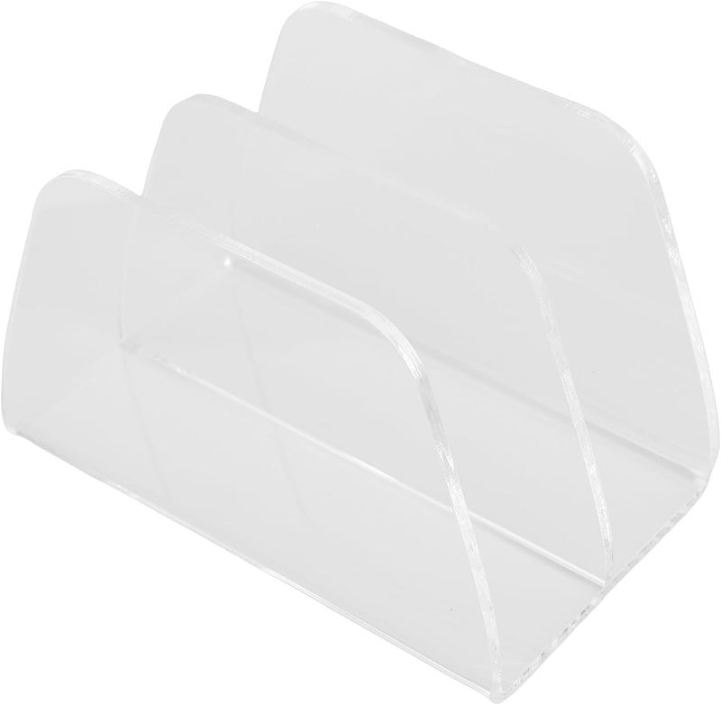 aqxreight Acrylic Desk File, 2 Sections Clear Vertical Opening Design with 4cm Gaps for Documents Books Mail, Multi Functional Storage for Office Home Classroom - Image 2