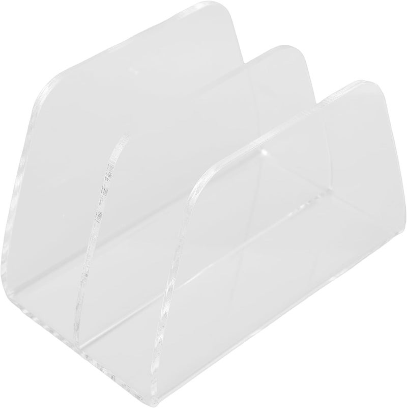 aqxreight Acrylic Desk File, 2 Sections Clear Vertical Opening Design with 4cm Gaps for Documents Books Mail, Multi Functional Storage for Office Home Classroom - Image 1