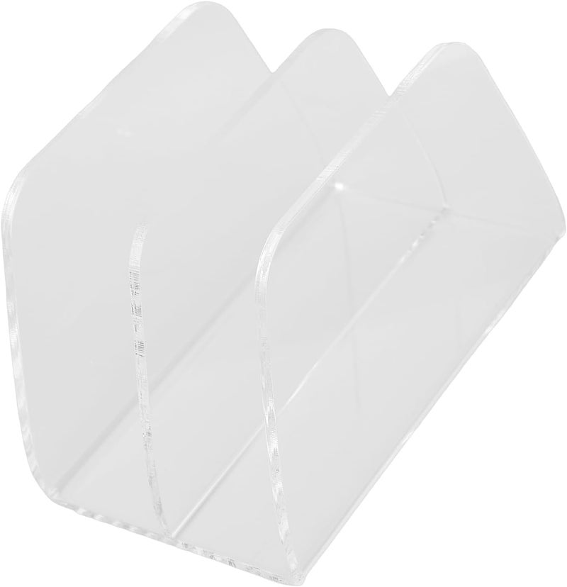 aqxreight Acrylic Desk File, 2 Sections Clear Vertical Opening Design with 4cm Gaps for Documents Books Mail, Multi Functional Storage for Office Home Classroom - Image 3