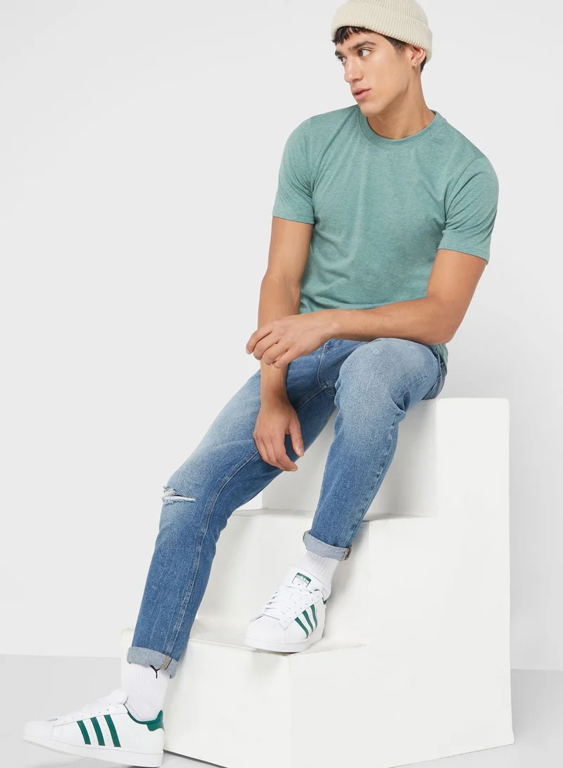 Seventy Five Melange Crew Neck T Shirt