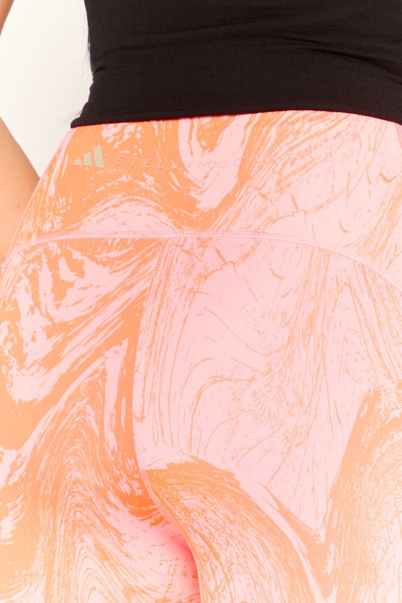 Adidas Women Sportswear Fit Brand Logo Outdoor Tights, Pink/Orange - Image 3