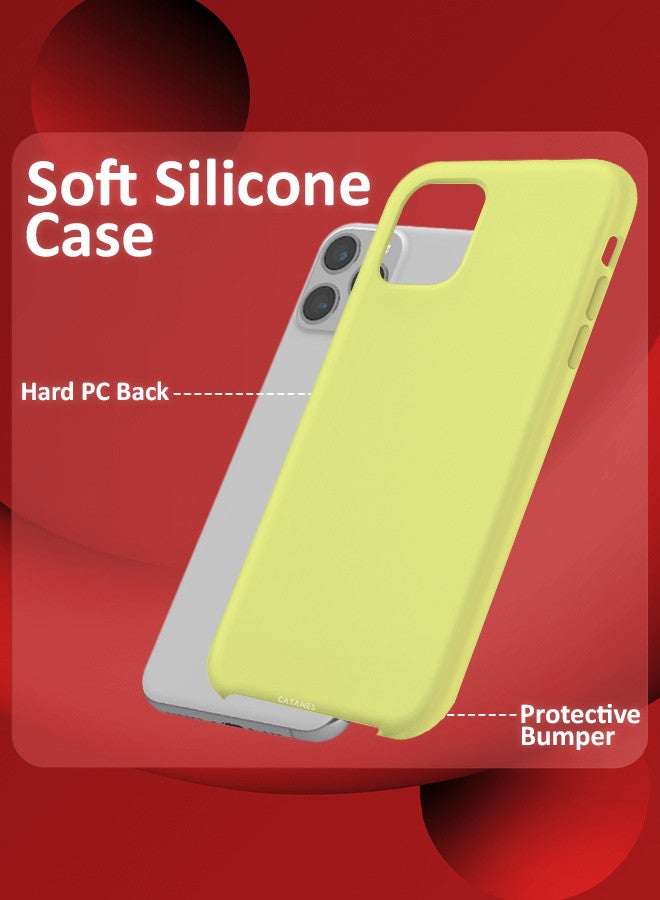 CATANES [for iPhone 12 Pro] 3 Pack Silicone Case and 2 3D Screen Protectors Shockproof Protective Case Anti Scratch Smooth Case Cover/Yellow - Image 2