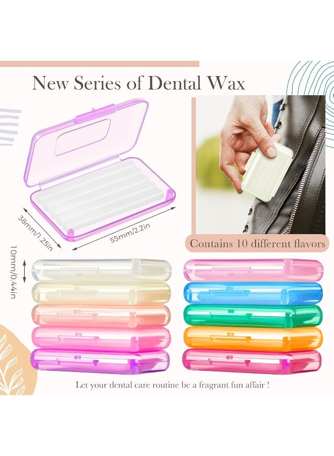 Geiserailie 10 Pack Braces Wax For Teeth New Flavored Dental Orthodontic Wax With Applicator Scraper For Braces Wearer, Oral Appliances, Aligners Patients, Fruit Floral Flavors - Image 5