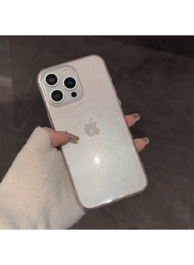 NIBEMINENT Shimmering Powder Protective TPU Case Cover For iPhone 15 Pro Max, Delicate Translucent Shimmer