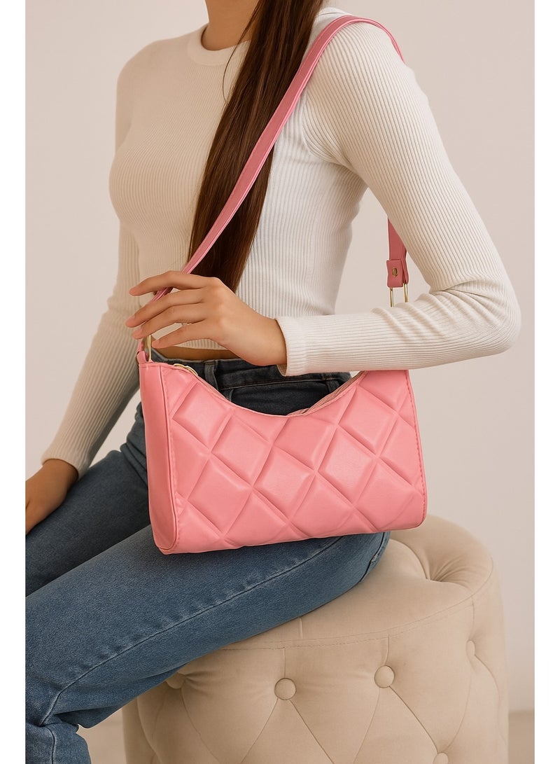 فيبراندا شنطة كتف مبطنة أنيقة بحزام مريح وإغلاق بسحّاب - Image 2