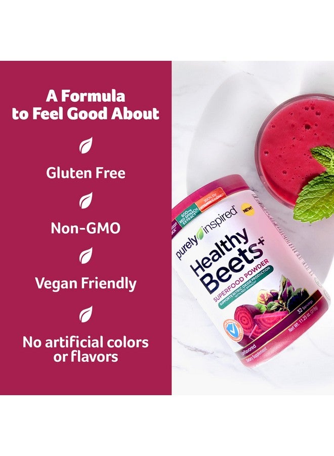 purely inspired Beet Root Powder Healthy Beets + Superfood Powder Vitamin C & Zinc For Immune Support Supports Nitric Oxide Production With Red Spinach Unflavored (32 Servings) - Image 4