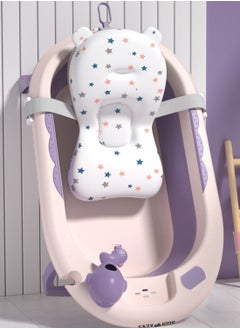 Eazy Kids Temperature Controlled Foldable Bathtub With Intelligent Temperature Monitoring Thermometer And Baby Head Shampoo Wash Rinse Mug - Purple  - Image 4