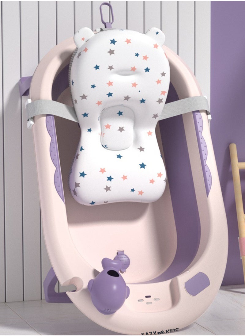Eazy Kids Temperature Controlled Foldable Bathtub With Intelligent Temperature Monitoring Thermometer And Baby Head Shampoo Wash Rinse Mug - Purple  - Image 4