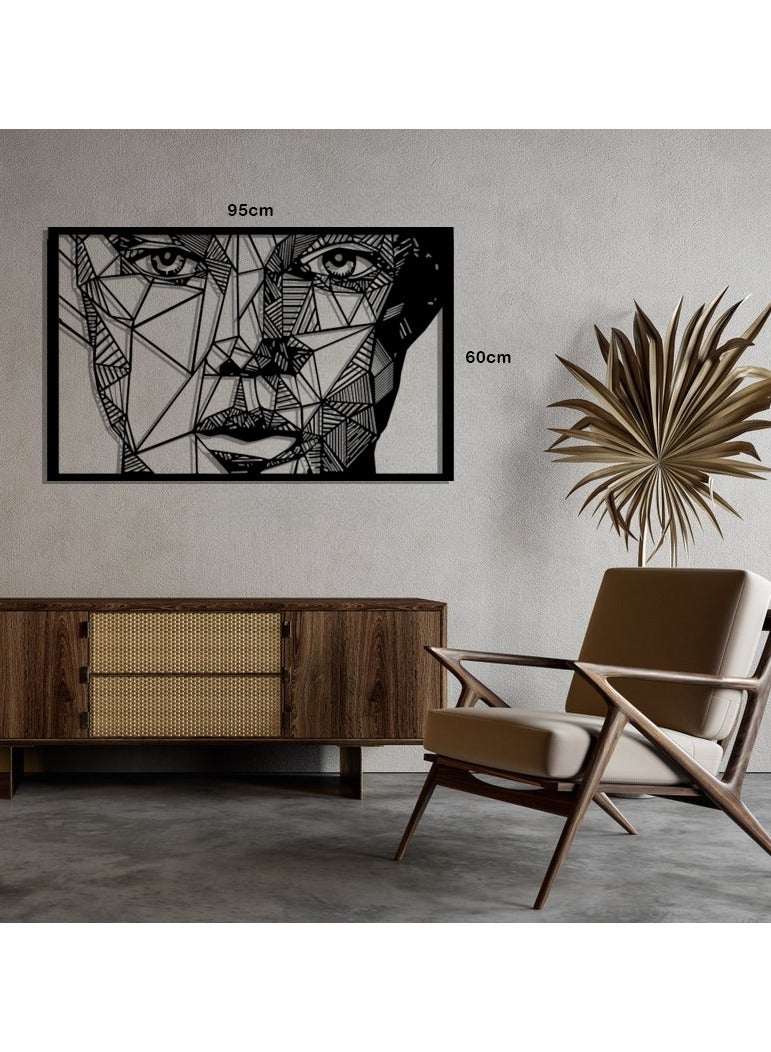 Metal Woman Face Metal Wall Art Frame - Image 1