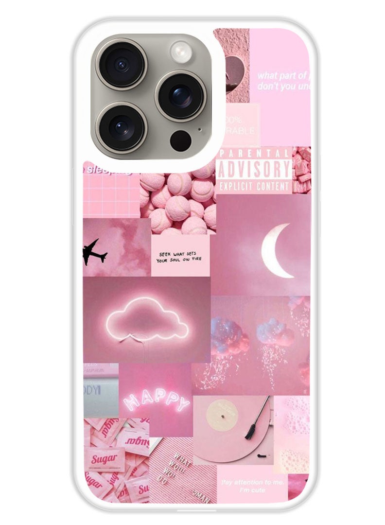 Theodor Protective Case Cover For APPLE IPHONE 15 Pro Random Asthetic (White Bumper) - Image 1