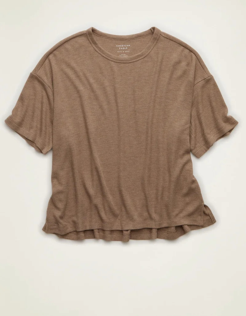 American Eagle AE Soft &amp; Sexy Waffle Crew Neck Tee